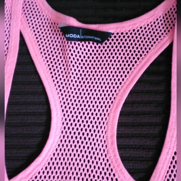 Pink Mesh Racerback Tank Top - Picture 6 of 7